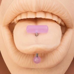 👅3 Pcs Set Glow In Dark 14g Tongue Ring NWT